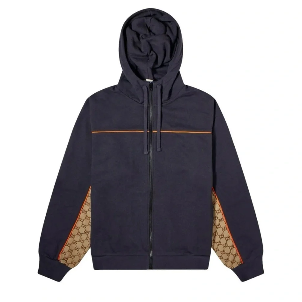 Gucci, cotton jersey, zip jacket signature, GG Supreme jacquard xl